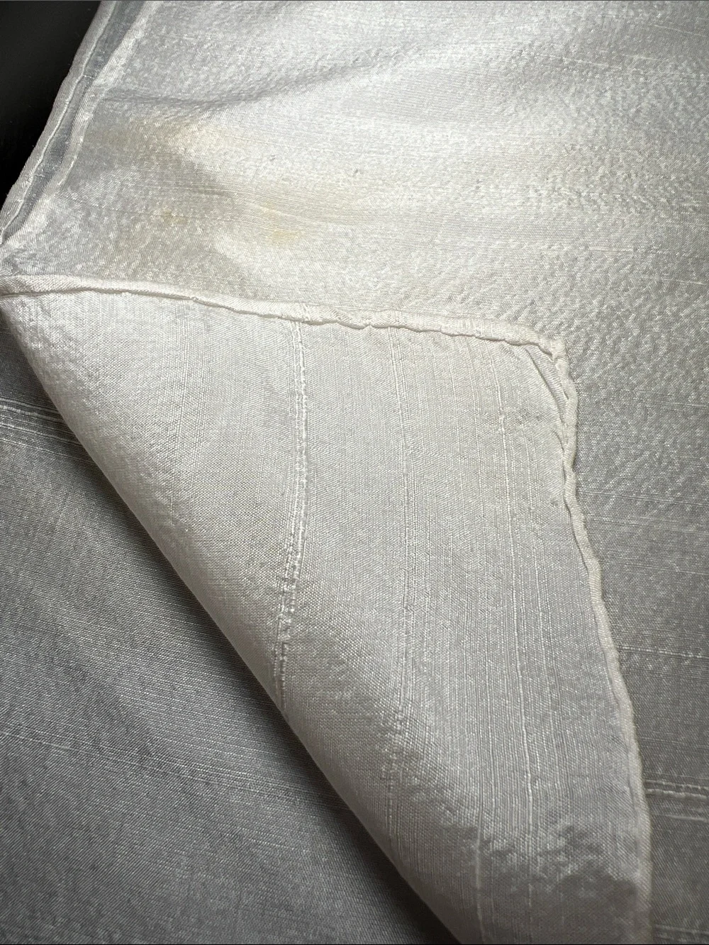 100% Silk Dupioni Handrolled Edge Hand-Dyed Purple Cream Ombre Gradient Scarf
